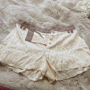Free People Cream Lace Women Shorts